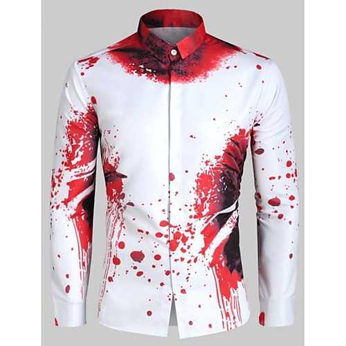 

Men's Color Block Shirt Daily Red / Long Sleeve