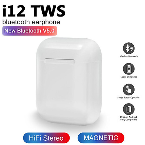 

Original i12 TWS Wireless Bluetooth 5.0 Earbuds Sports Sweatproof Headphone Touch Portable Earphone