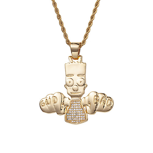 

Men's Necklace Statement Unique Design Trendy Fashion Copper Gold Silver 65 cm Necklace Jewelry 1pc For Party Evening Sport Street