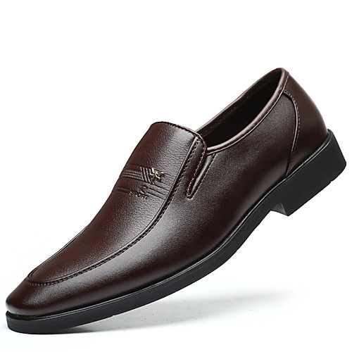 

Men's Fall Daily Outdoor Loafers & Slip-Ons Walking Shoes Faux Leather Breathable Wear Proof Black / Brown