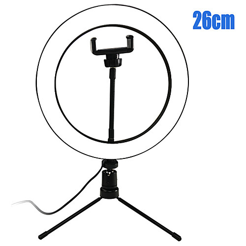 

Dimmable Photography LED Selfie Ring Light 16cm/20CM/26cm Youtube Video Live Photo Studio Light With Phone Holder Tripod Usb Lamp