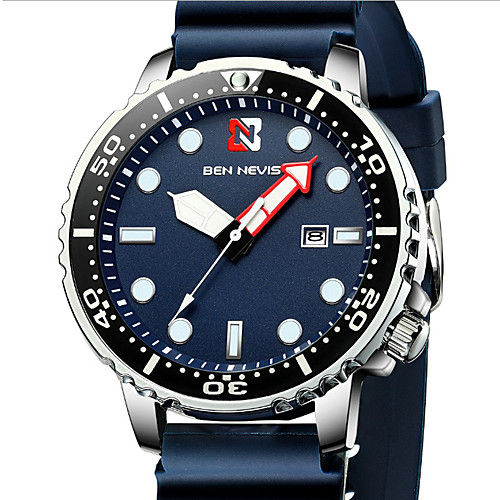 

Men's Sport Watch Quartz Modern Style Sporty Silicone Black / Blue 30 m Water Resistant / Waterproof Calendar / date / day Day Date Analog Casual Fashion - Blue Black One Year Battery Life