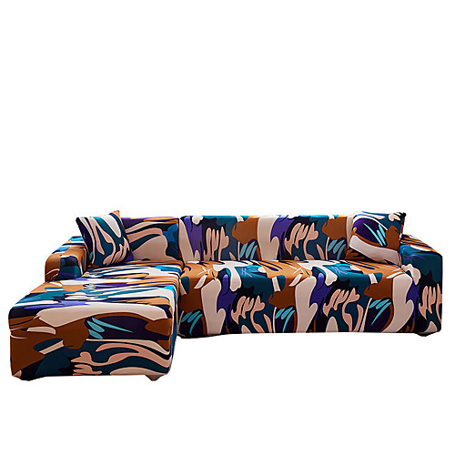 

Colorful Abstract Slipcovers Stretch Sofa Cover Super Soft Fabric Couch Cover with One Free Pillow Case