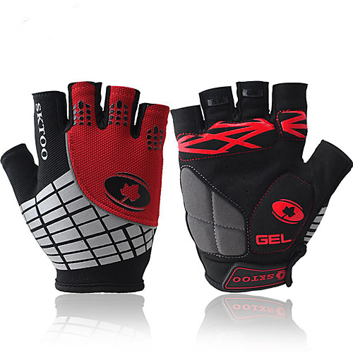 

Bike Gloves / Cycling Gloves Anti-Slip Windproof Anti-Shock Fingerless Gloves Sports Gloves Lycra Red Blue Orange for Outdoor Exercise Cycling / Bike