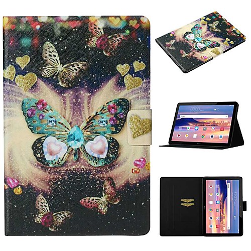 

Case For Huawei Mediapad T5 10 Card Holder / with Stand / Flip Full Body Cases Butterfly PU Leather For Huawei Mediapad T3 10