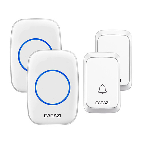 

CACAZI Door Bell 2 Button 2 Receiver Waterproof Wireless Doorbell Light 300M Remote Home Cordless Call Bell 58 Chime