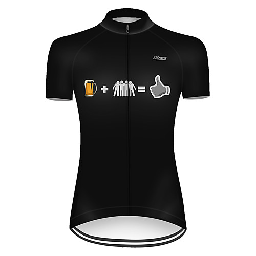 

21Grams Women's Short Sleeve Cycling Jersey Summer Nylon Polyester Black Solid Color Funny Oktoberfest Beer Bike Jersey Top Mountain Bike MTB Road Bike Cycling Ultraviolet Resistant Quick Dry