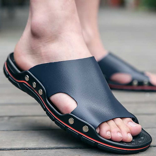 

Men's Summer Outdoor Sandals PU Non-slipping White / Black / Blue