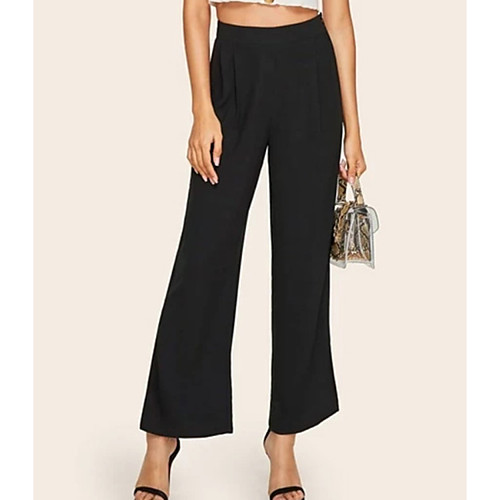 

Women's Basic Loose Wide Leg Pants - Solid Colored Black S / M / L