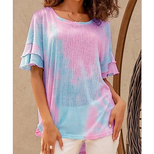 

Women's Tie Dye T-shirt Daily Purple / Yellow / Blushing Pink / Green