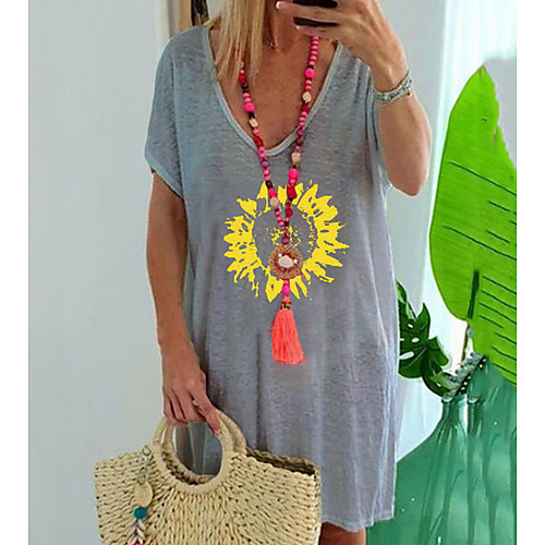 

Women's Geometric T-shirt Daily Blue / Purple / Red / Yellow / Gray