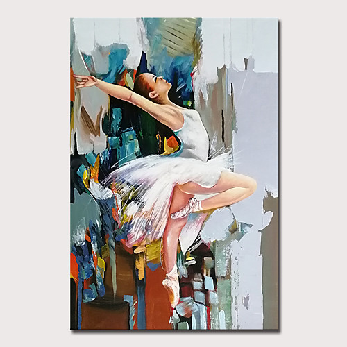 

Oil Painting Hand Painted Vertical People Abstract Portrait Modern Rolled Canvas (No Frame)