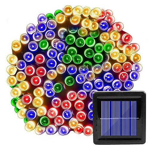 

Solar LED Lights Garland 12M 100LED RGB Single Color Decoration Light For Garden Christmas Light Laser Projector Outdoor