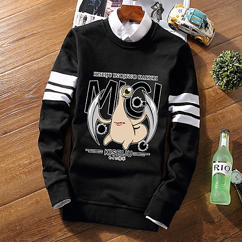 

Men's Hoodie Letter Round Neck Basic Black US32 / UK32 / EU40 US34 / UK34 / EU42 US36 / UK36 / EU44 US38 / UK38 / EU46