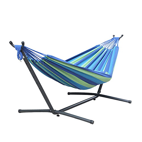 

Factory Direct Outdoor Leisure Hammock Camping Hammock Portable Assembly Single Bracket Hammock Cotton Rope Outdoor Supplies