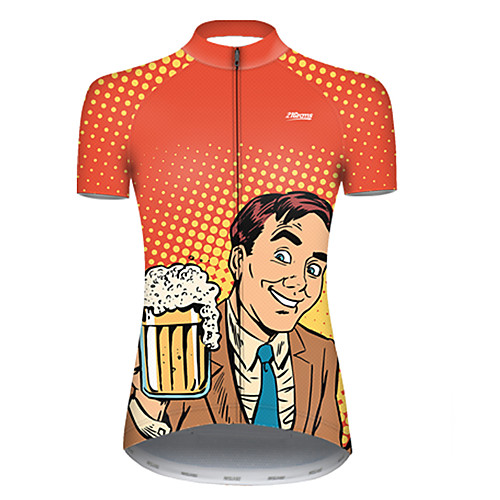 

21Grams Women's Short Sleeve Cycling Jersey Polyester OrangeWhite Polka Dot Gradient Oktoberfest Beer Bike Jersey Top Mountain Bike MTB Road Bike Cycling Breathable Quick Dry Ultraviolet Resistant