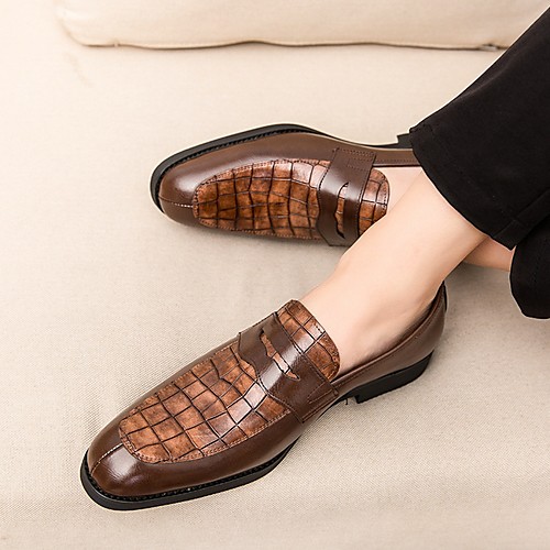 

Men's Oxfords Penny Loafers Classic Daily PU Yellow Green Black Fall Spring