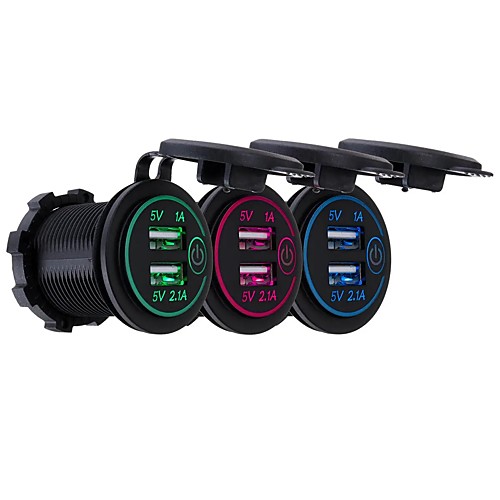 

P8-S Touch Switch with Terminal 2.1A1A Dual USB Car motorized Motor Home Modified Charger Phone 12-24V