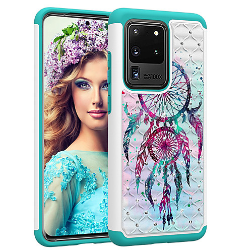 

PC TPU 2in1 Rhinestone Taping Cover Gradient Flower Phone Case For Samsung Galaxy S20 S20PLUS S20Ultra S10 S10E S10P S9 S9P S8 S8P