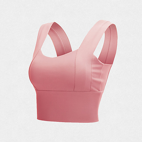 

Women's Sports Bra Bralette Running Bra Open Back Nylon Fitness Running Jogging Breathable Soft Padded Medium Support White Black Purple Yellow Dark Green Pink Solid Colored / Stretchy