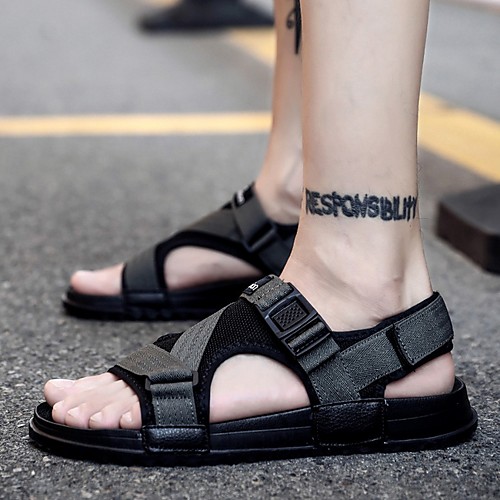 

Men's Summer Outdoor Sandals Suede Non-slipping Black / Gray