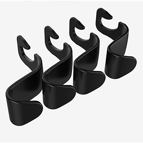 

A pair of Car Seat Back Hooks Vehicle Hidden Headrest Hanger for Handbag Shopping Bag Coat Storage Hanger Black Hook