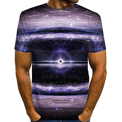 

Men's Abstract Graphic T-shirt Daily Black / Blue / Purple / Green / Royal Blue / Gray