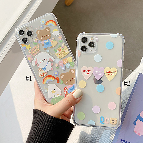 

Case For Apple iphone 11/pro11proMax/x/XS/XR/XSMax/8p/8/7P/7/SE(2020)Cover TPU Cartoon transparent