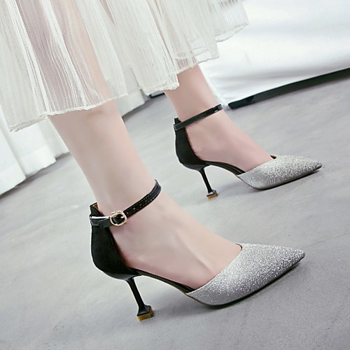 

Women's Sandals Summer Stiletto Heel Open Toe Daily PU Champagne / Gray