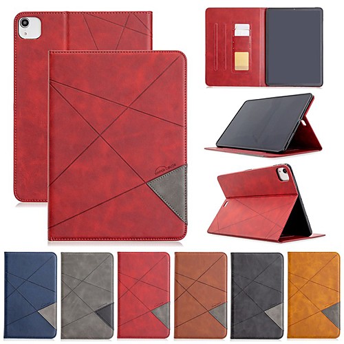

Case For Apple iPad Air / Mini 3/2/1 /Mini 4/5 Card Holder / with Stand / Flip Full Body Cases Solid Colored / Geometric Pattern PU Leather For iPad Pro 11 2020/New Air 2019 10.5/ipad 10.2/Pro 9.7