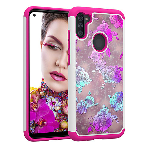 

2in1 Taping Colorful Pattern Cover Flowers Phone Case For Samsung Galaxy A11 A71 A21 A51 A50(2019) A30(2019) A20(2019)