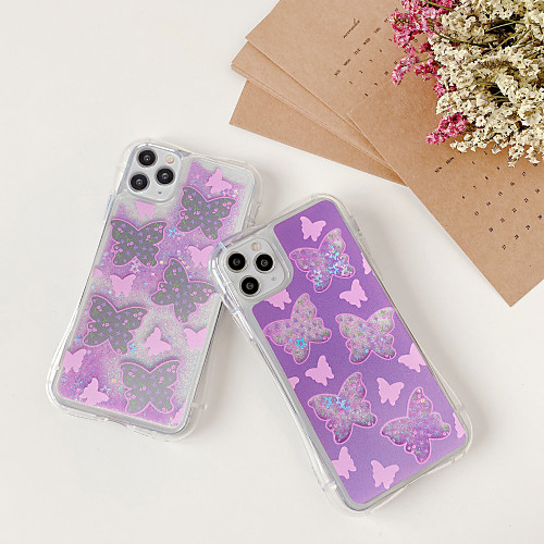 

Case For Apple iPhone 11 / iPhone 11 Pro / iPhone 11 Pro Max Shockproof / Flowing Liquid Back Cover Butterfly TPU