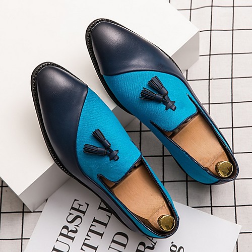 

Men's Summer British Outdoor Oxfords PU Non-slipping Black / Blue