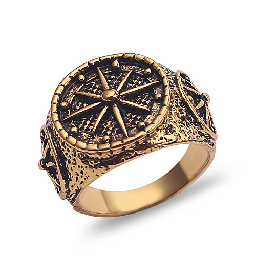 

Men's Band Ring 1pc Gold Alloy Round Punk Street Jewelry Mixed Color Wearable Environmental