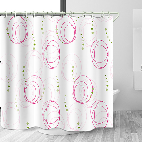 

Line Heterogeneity Space Digital Print Waterproof Fabric Shower Curtain for Bathroom Home Decor Covered Bathtub Curtains Liner Includes with Hooks