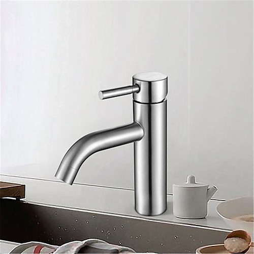 

Pin bend faucet single hole faucet basin top low faucet stainless steel hot and cold faucet