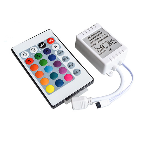 

24 Key 16 Color Ir Remote Control Controller For 3528 5050 SMD RGB LED Strip 12V
