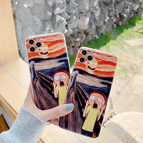 

Case For Apple iPhone 11 / iPhone 11 Pro / iPhone 11 Pro Max Shockproof Rick and Morty Back Cover Flower TPU