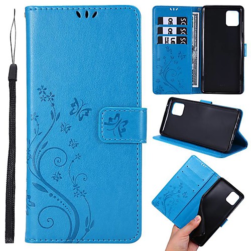

Case For Samsung Galaxy A51/A71/A50 Wallet / Card Holder / with Stand Full Body Cases Butterfly / Solid Colored PU Leather For Galaxy A11/A81/A10S/A20S/A30S/A50S/A10/A20/A20E/A30/A70