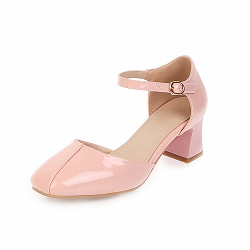 

Women's Sandals Summer Chunky Heel Open Toe Daily PU Almond / White / Pink