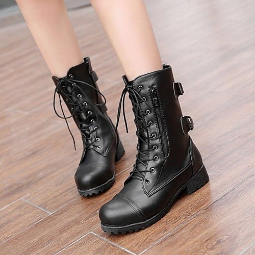 

Women's Boots Summer Cuban Heel Round Toe Daily Suede Black