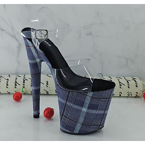 

Women's Heels Summer Stiletto Heel Peep Toe Daily PVC Blue