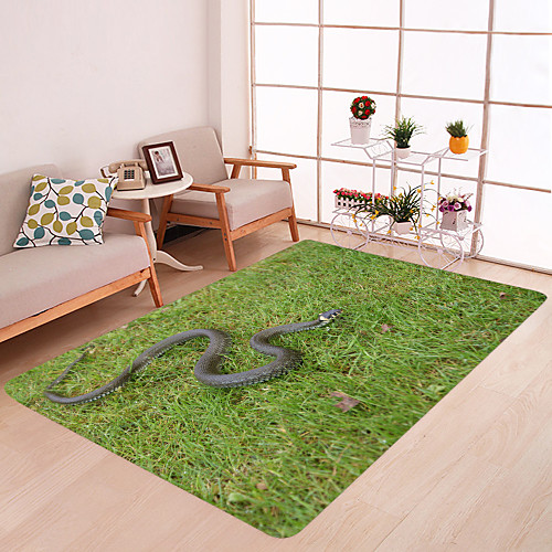 

Meadow Snake Print High Quality Memory Foam Bathroom Carpet and Door Mat Non-slip Absorbent Super Comfortable Flannel Bathroom Carpet Bed Rug