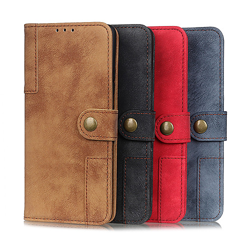 

Case For Sony Sony Xperia 10 / Sony Xperia 1 II Card Holder / Shockproof Full Body Cases Solid Colored PU Leather