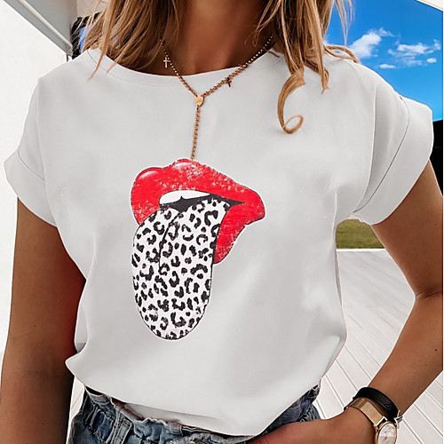 

Women's Graphic T-shirt Daily White / Blue / Blushing Pink