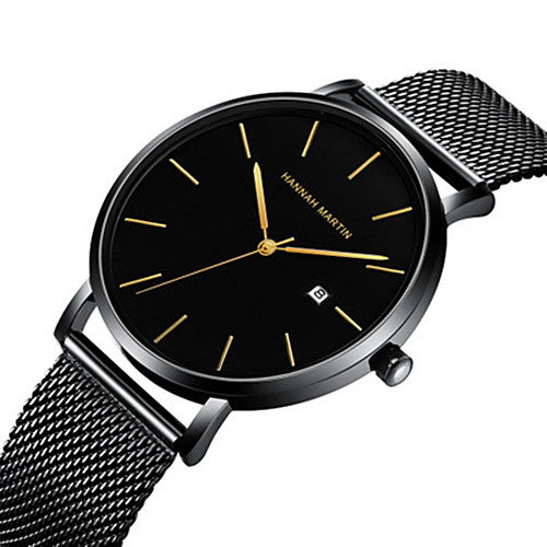 

Men's Steel Band Watches Japanese Quartz Stylish Stainless Steel Black / Blue / Silver 30 m Water Resistant / Waterproof Calendar / date / day Day Date Analog Casual - BlackGloden Blue Silver One