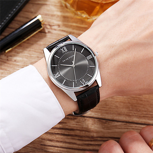 

Men's Dress Watch Quartz Genuine Leather 30 m Water Resistant / Waterproof Calendar / date / day Day Date Analog Fashion Cool - Black Brown One Year Battery Life