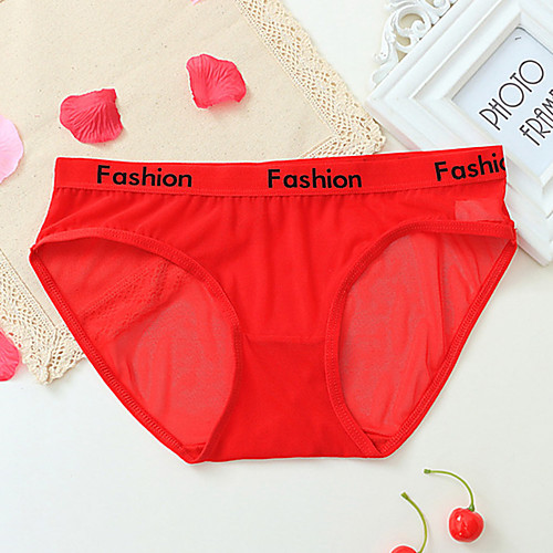 

Women's Basic Brief - Normal Low Waist Yellow Fuchsia Red One-Size L XL