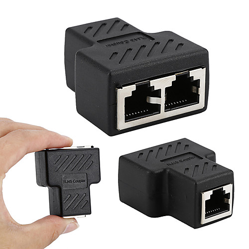 

1 to 2 LAN Ethernet Network RJ45 Splitter Extender Plug Adapter Connector RJ45 network tee head