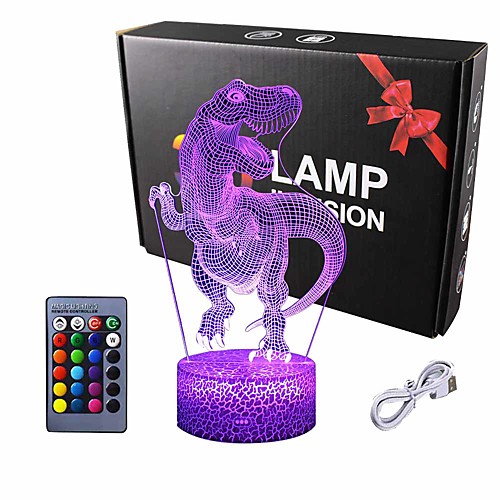 

Dinosaur Gifts Night Light 3D Lamp Lighting Lights for Kids 7 LED Color Changing Touch Table Desk Lamps Cool Toys Gifts Birthday Xmas Decoration